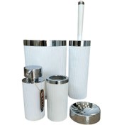 تصویر ست سرویس بهداشتی ۵ پارچه ایلیکا بتیس مدل کروم سفید 