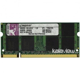 تصویر رم لپ تاپ کینگستون 2GB مدل DDR2 باس 667MHZ/5300 مالزی KTL-TP667/2G تایمینگ CL5 