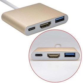 تصویر تبدیل Type-C به HDMI و USB 3.0 