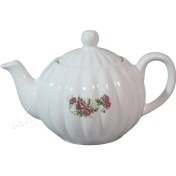 تصویر قوری سرامیکی مدل گل قرمزی 