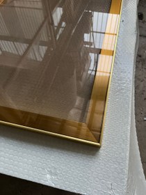 تصویر درب شیشه ای فریم لس - طلایی Frameless glass door