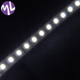 تصویر ریسه نواری 220 ولت تراکم 120 رنگ سفید پشت چسبدار حلقه 10 متری جنس درجه یک 