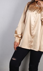 تصویر شومیز ساتن طلایی 