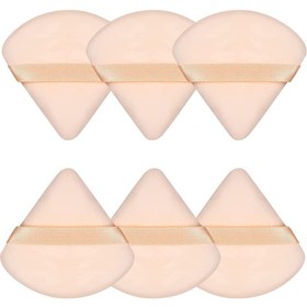 تصویر ۶ عدد پد آرایشی مثلثی از پنبه خالص - ابزار آرایش پودری برند misstiara 6 Pieces Triangle Makeup Puff Pure Cotton Powder Makeup Tool