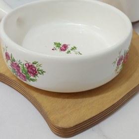 تصویر ست صبحانه خوری گل سرخی قدیمی 