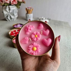 تصویر شمع قلب و گل 