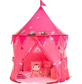 تصویر خیمه بازی قلعه‌ای تاشو ۱۳۵x۱۰۰x۱۰۰ سانتی‌متر برند cool baby Foldable Castle Play Tent 135x100x100centimeter