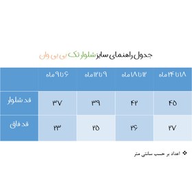 تصویر شلوار نوزادی بی بی وان کد 101 -46 