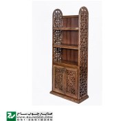 تصویر کتابخانه درب دار دستساز صنایع چوب ساج مدل 633 
