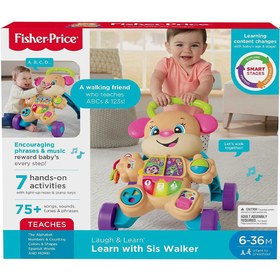 تصویر واکر پاپی صورتی آموزشی Fisher Price 