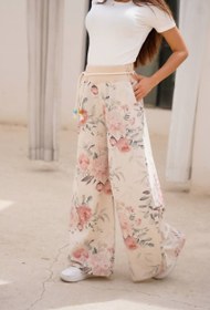 تصویر شلوار لینن طرح گل 