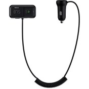 تصویر گیرنده صوتی بلوتوثی و شارژر فندکی بیسوس مدل S-16 Baseus S-16 CCMT000201 15W 2 Ports MP3 Player and Car Charger