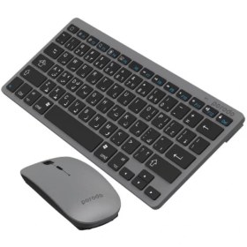 تصویر ماوس و کیبورد وایرلس پرودو PD-BTKBMCO-GY ا Porodo PD-BTKBMCO-GY Bluetooth Keyboard with Mouse Porodo PD-BTKBMCO-GY Bluetooth Keyboard with Mouse