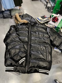 تصویر کاپشن فوق زیبای چرم سیلیکونی ضخیم داخل خز-وزن ۱ کیلو ! Ultra-beautiful thick silicone leather jacket inside fur - weight 1 kg!