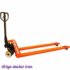 تصویر جک پالت حداکثر ظرفیت ۳تن با شاخک بلند Pallet jack with a maximum capacity of 3 tons with a long tentacles fork