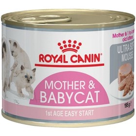 تصویر کنسرو گربه رویال کنین مادر اند بیبی بچه گربه کیتن و مادر 195 گرم Royal Canin Mother & Babycat Can 195g