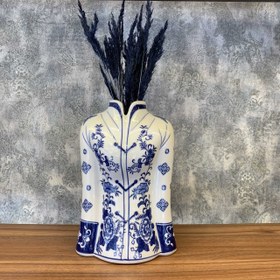 تصویر گلدان تنه قلم آبی بزرگ 