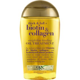 تصویر تریتمنت روغنی بیوتین و کلاژن مو او ژ ایکس – ogx Weightless Healing Oil biotin & collagen oil treatment 