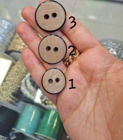 تصویر دکمه پالتوی ساده بزرگ - مشکی / سایز2 