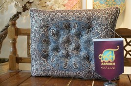 تصویر پشتی سنتی ترمه نیلوفر طوسی 