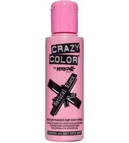 تصویر رنگ موی موقت ۳۲ مشکی طبیعی ۱۰۰ میلی لیتر برند crazy color Temporary Hair Colour 32 Natural Black 100ml