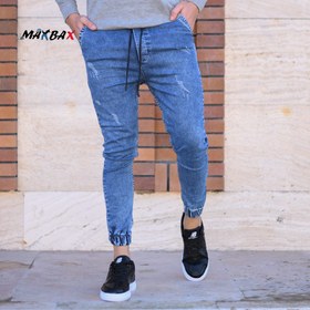 تصویر شلوار اسلش جین مردانه آبی کد 11755 Men's slash jeans