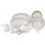 تصویر سرویس چینی زرین مدل ژئومتریکال ۱۲ نفره ۱۰۸ پارچه 