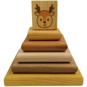 تصویر اسباب بازی چوبی برج هوش طرح گوزن 