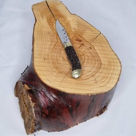 تصویر چاقوی سفری ضامن فشاری دسته استخوان 