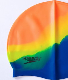 تصویر کلاه شنا برند اسپیدو ( Speedo ) زنانه و مردانه طرح آبرنگ سیلیکونی ضد آب و ضد کلر 