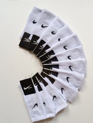 تصویر جوراب ساق دار بلند نایک 12 عددی رنگ سفید Nike Socks