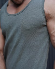 تصویر رکابی حلقه ای تنک تاپ سنگ شور سبز ساده 