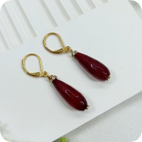 تصویر نیم ست اشکی عقیق یاقوتی 