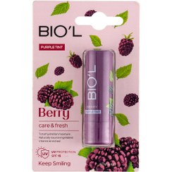 تصویر بالم لب ترمیم کننده بیول مدل تمشک حجم 4.8 گرم Biol repairing lip balm berry model, volume 4.8 grams