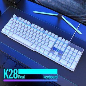 تصویر ست گیمینگ رایکو مدل T28 کد 2024-WHITE BLUE 