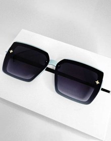 تصویر عینک آفتابی زنانه فریم سبزآبی طرح LV | استایل خاص و لاکچری 2025 