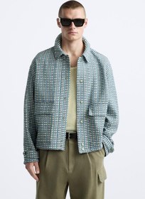 تصویر کت مردانه زارا CHECKED JACQUARD JACKET 