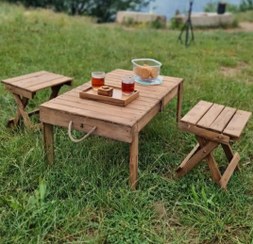 تصویر میز و صندلی تاشو چمدانی دو نفره 