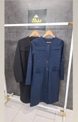 تصویر مانتو لمه ای - مشکی / 46 