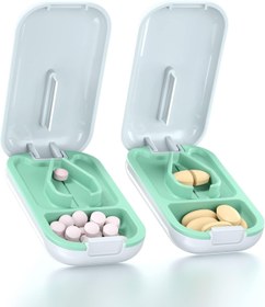 تصویر Pill Cutter, 2PCS Professional Pill Splitter برای نصف کردن قرص های کوچک یا قرص های بزرگ با تیغه ایمن، قرص های ویتامین ها را برش می دهد. - ارسال 20 روز کاری Pill Cutter, 2PCS Professional Pill Splitter for Cutting Small Pills or Large Pills in Half with Safe Blade, Cuts Vitamins Tablets Portable Pill Crushers Divider Cutting Drugs Cleanly (White)
