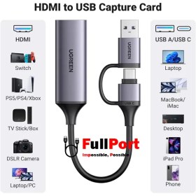 تصویر کارت کپچر HDMI یوگرین مدل CM489-40189 UGREEN CM489-40189 HDMI Video Capture Card