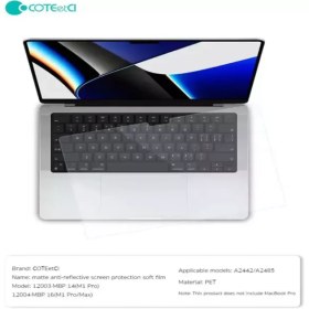 تصویر محافظ صفحه نمایش ضد انعکاس نور مات مک بوک ایر 13 اینچ 2022 کوتتسی Coteetci screen protection film Macbook Air 13" 12013 