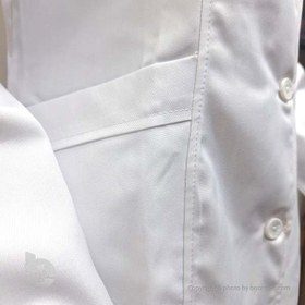 تصویر روپوش پزشکی زنانه برادران مدل یقه انگلیسی Brothers medical gown with English collar