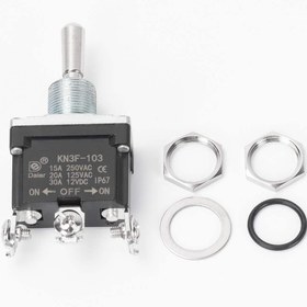 تصویر کلید دوحالته ضد آب IP67 سه پین 30A-12VDC 