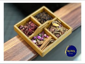 تصویر مزه خوری 4 خانه چوبی 