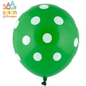 تصویر بادکنک سبز خال سفید 