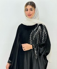 تصویر عبایکار شده مدل مروارید جنس مخمل 