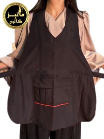 تصویر پیشبند استادکار دو رو (قرمز و مشکی) 