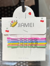 تصویر پک شش عددی گیره‌ی سر رنگی 