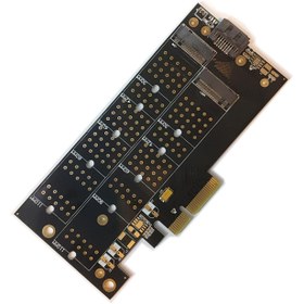 تصویر کارت تبدیل PCI-e به M2 ا PCI-E 4x to NVMe M.2 NGFF BKey + M.2 NGFF MKey SSD Slot Adapter Card PCI-E 4x to NVMe M.2 NGFF BKey + M.2 NGFF MKey SSD Slot Adapter Card